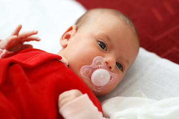 Image showing baby in red dress