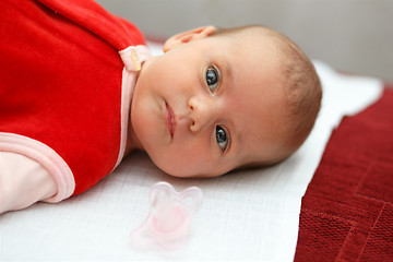 Image showing baby in red dress