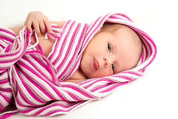 Image showing smiling newborn baby