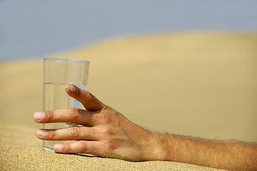 Image showing Hand reaching for water.