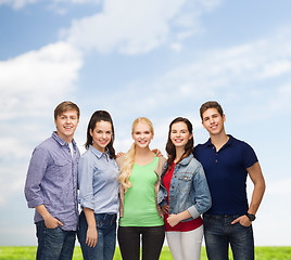 Image showing group of standing smiling students