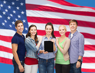 Image showing students showing blank tablet pc screen