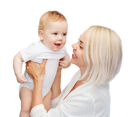 Image showing happy mother with smiling baby