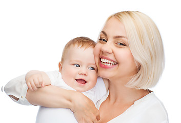 Image showing happy mother with smiling baby