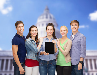 Image showing students showing blank tablet pc screen