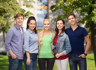 Image showing group of standing smiling students