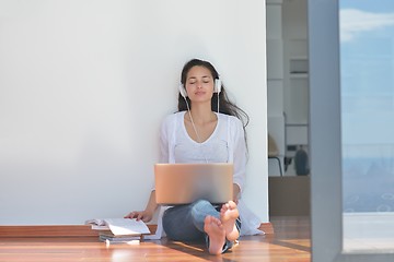 Image showing relaxed young woman at home