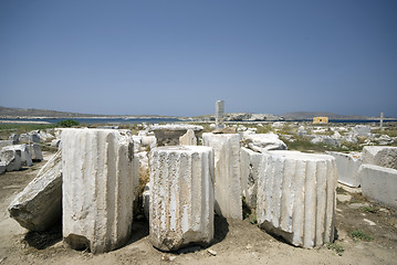 Image showing the oikos and the colossus of the naxians delos island