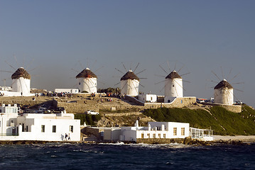 Image showing windmills of mykonos