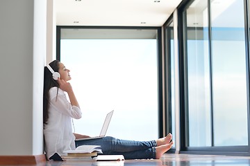 Image showing relaxed young woman at home