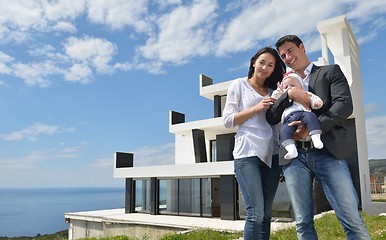 Image showing happy young family at home