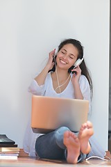 Image showing relaxed young woman at home