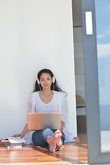 Image showing relaxed young woman at home