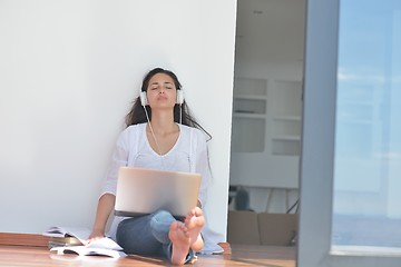 Image showing relaxed young woman at home