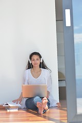 Image showing relaxed young woman at home