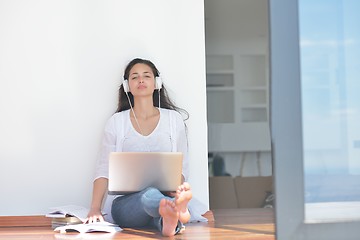 Image showing relaxed young woman at home