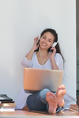 Image showing relaxed young woman at home