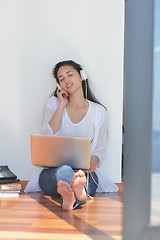 Image showing relaxed young woman at home