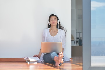 Image showing relaxed young woman at home