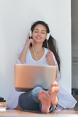 Image showing relaxed young woman at home