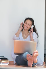 Image showing relaxed young woman at home