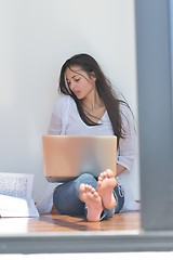 Image showing relaxed young woman at home