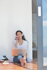 Image showing relaxed young woman at home