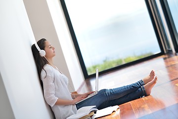 Image showing relaxed young woman at home