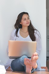 Image showing relaxed young woman at home