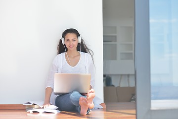 Image showing relaxed young woman at home