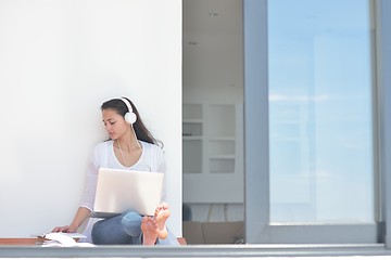 Image showing relaxed young woman at home