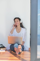 Image showing relaxed young woman at home