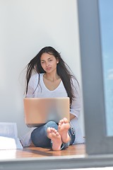 Image showing relaxed young woman at home