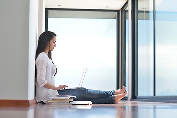 Image showing relaxed young woman at home