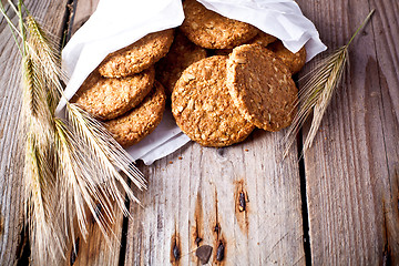 Image showing fresh crispy cereal cookies and ears