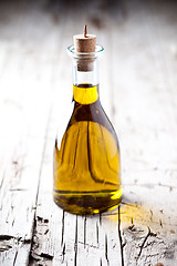 Image showing fresh olive oil in bottle