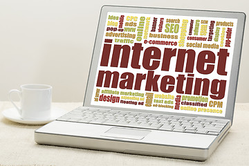 Image showing internet marketing word cloud