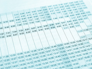 Image showing Timetable