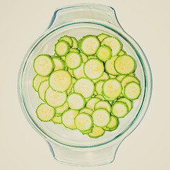 Image showing Retro look Courgettes zucchini