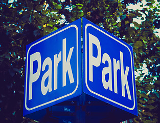 Image showing Retro look Parking sign