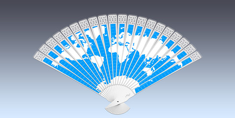 Image showing Colorful hand fan