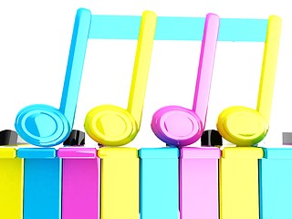 Image showing Colorfull piano keys