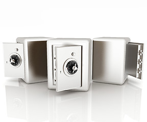 Image showing Security metal safes with empty space inside 