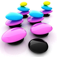 Image showing Colorfull spa stones. 3d icon
