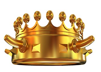 Image showing Gold crown isolated on white background 