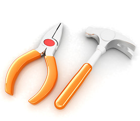 Image showing pliers and hammer