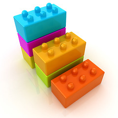 Image showing Building blocks efficiency concept on white 