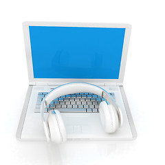 Image showing Headphone and Laptop 