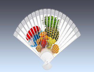 Image showing Colorful hand fan