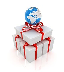 Image showing earth for gift on a white background 